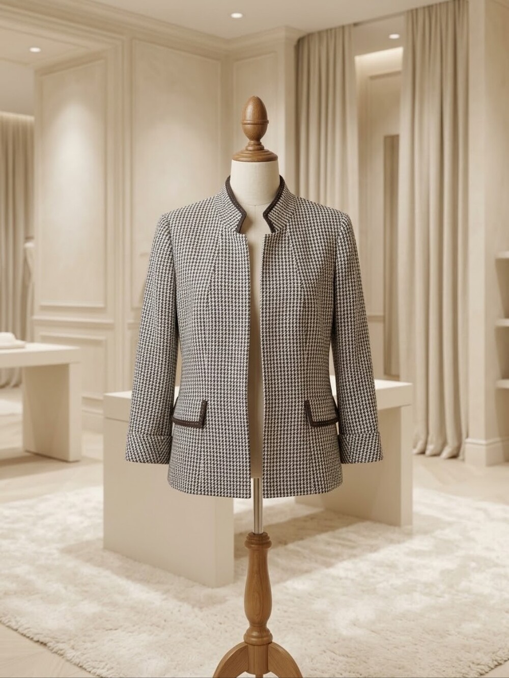 Tahari Houndstooth Jacket Size 12